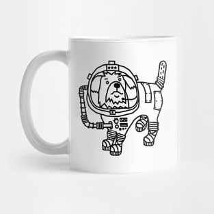 Astronaut Space General Sci Fi Dog Line Drawing Mug